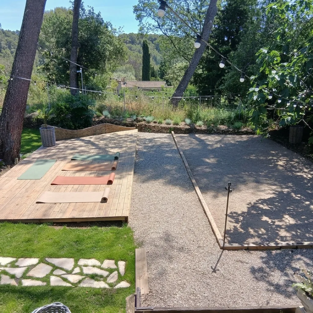 Yoga deck with view of the Côte d'Azur