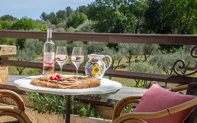 Sunset view with wine